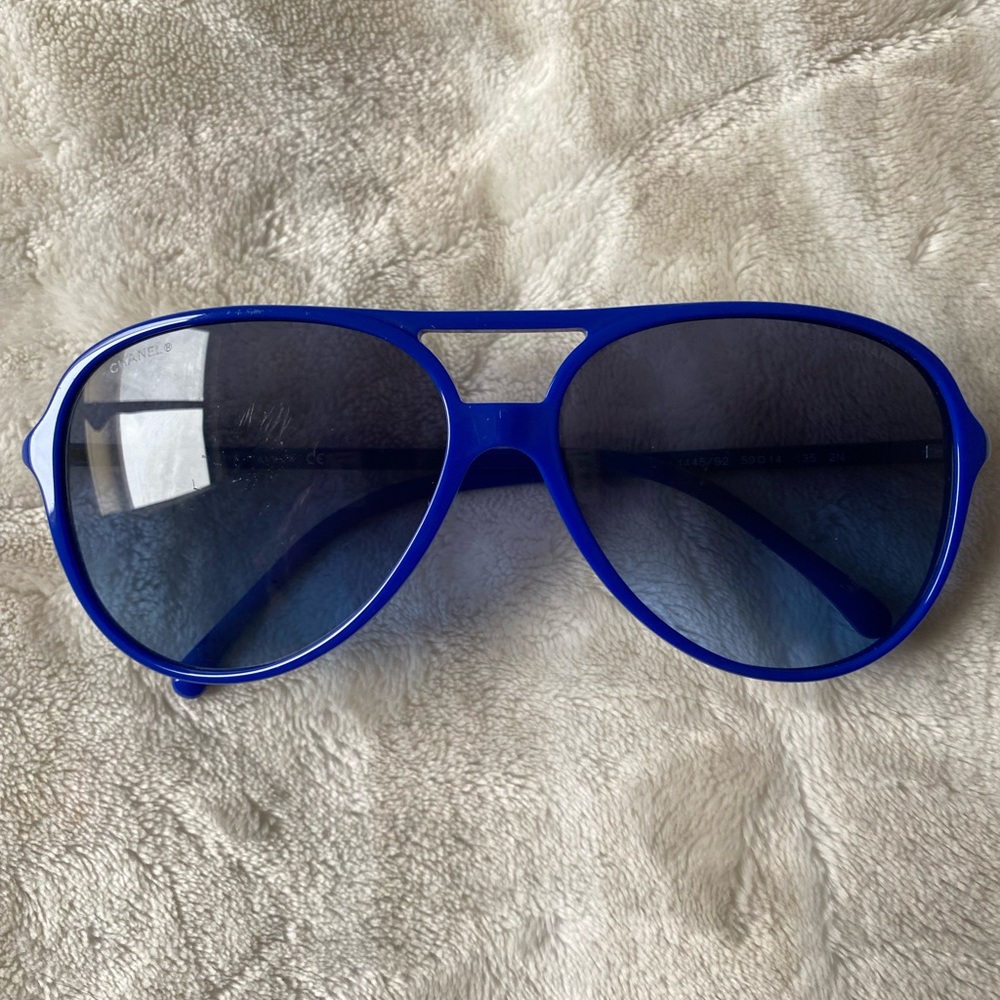 Chanel blue aviator sunglasses